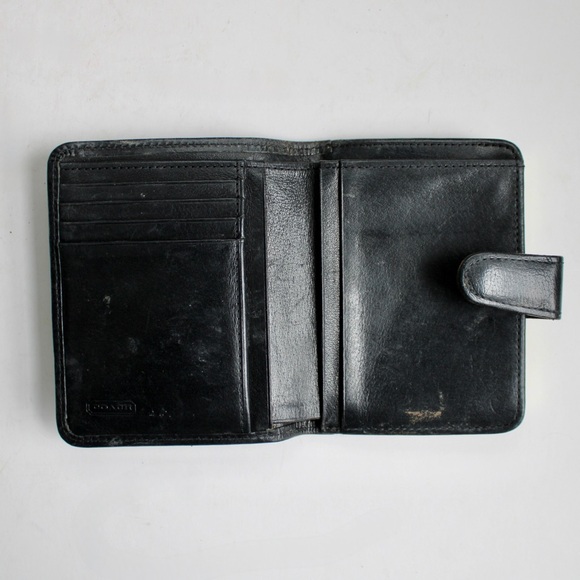 Coach Vintage 90's Continental Bifold Framed Kisslock Black Leather Wallet 4886 - Picture 4 of 9